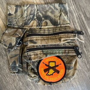 Vintage Camo Hunting Waist Pack Indiana Hunter Education Multi Pocket Bag